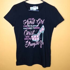 April Bling Christian Graphic Tee New S